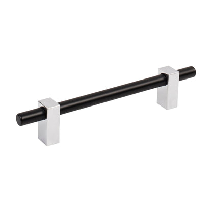 Jeffrey Alexander Larkin 2 Handle in Matte Black w/Polished Chrome, 5"