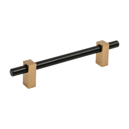 Jeffrey Alexander Larkin 2 Handle in Matte Black w/Satin Bronze, 5"