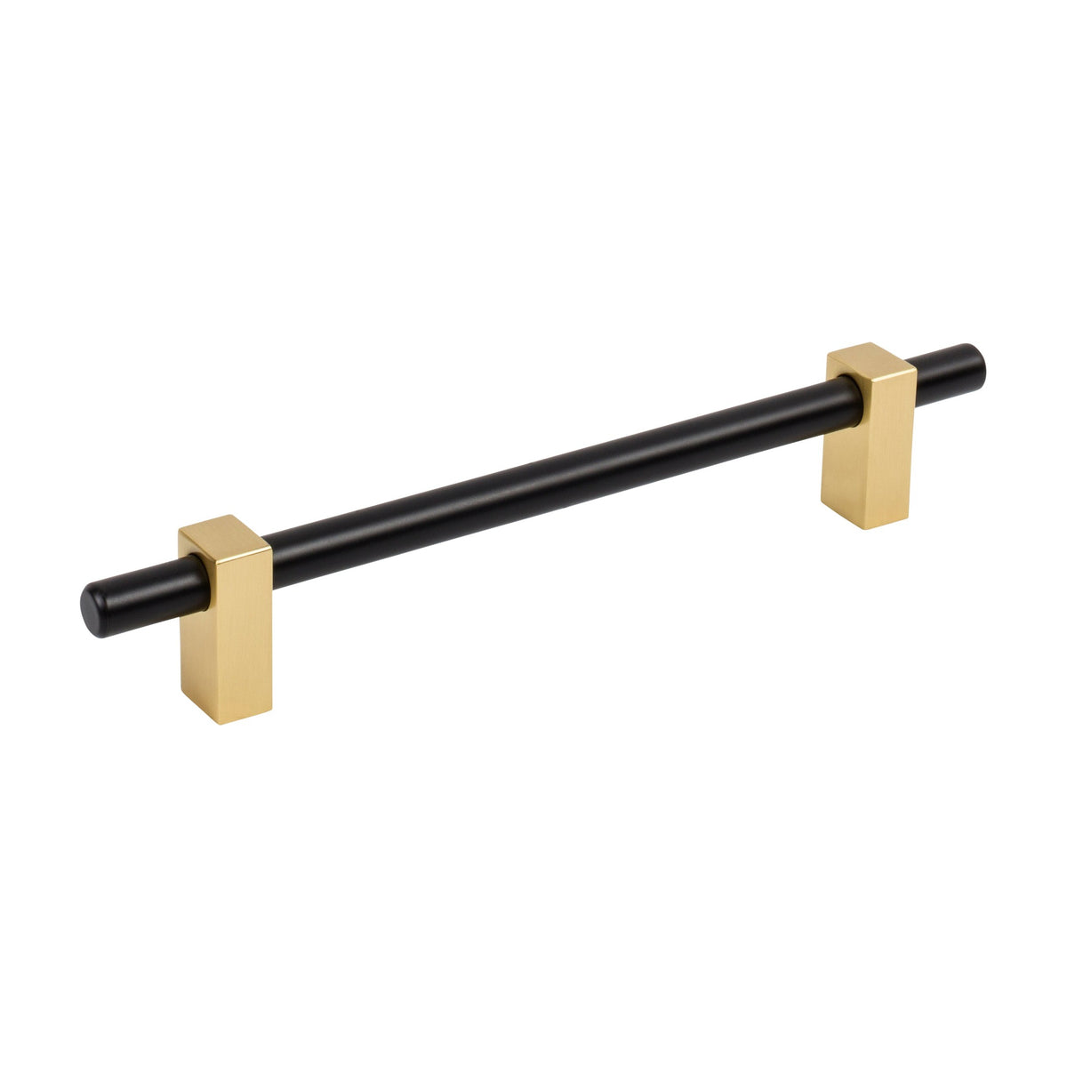 Jeffrey Alexander Larkin 2 Handle in Matte Black w/Brushed Gold, 6 1/4"