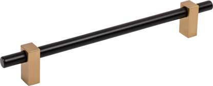 Jeffrey Alexander Larkin 2 Handle in Matte Black w/Satin Bronze, 7 1/2"