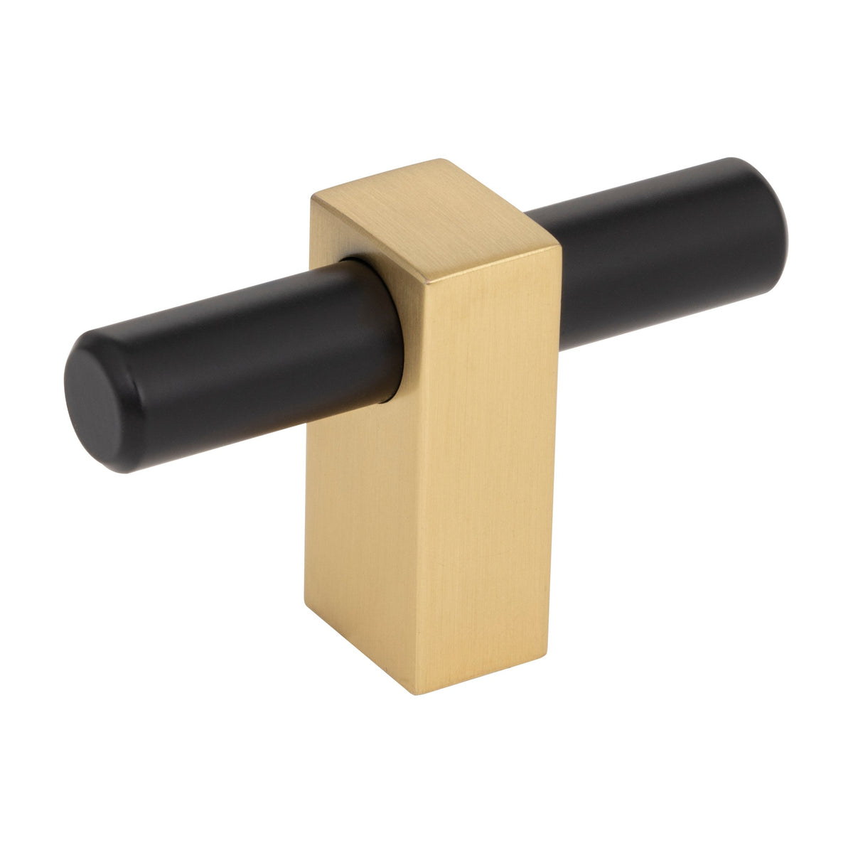 Jeffrey Alexander Larkin 2 Handle in Matte Black w/Brushed Gold, Knob