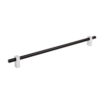 Jeffrey Alexander Larkin 2 Handle in Matte Black w/Polished Chrome, 12"