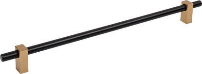 Jeffrey Alexander Larkin 2 Handle in Matte Black w/Satin Bronze, 12"