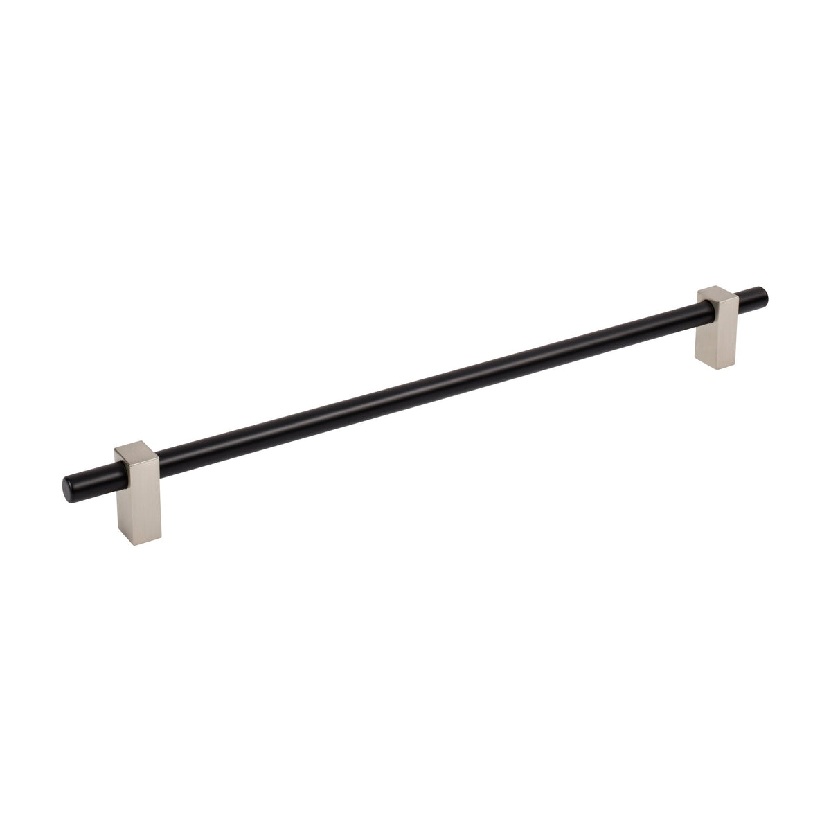 Jeffrey Alexander Larkin 2 Handle in Matte Black w/Satin Nickel, 12"