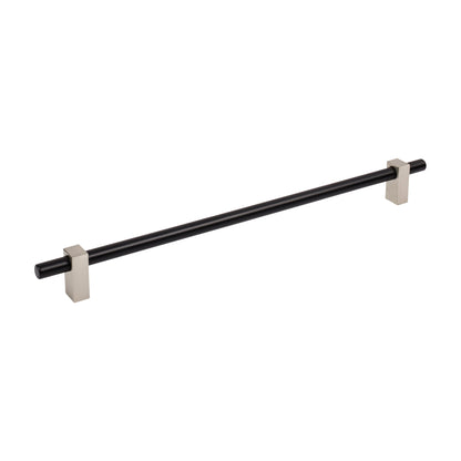 Jeffrey Alexander Larkin 2 Handle in Matte Black w/Satin Nickel, 12"