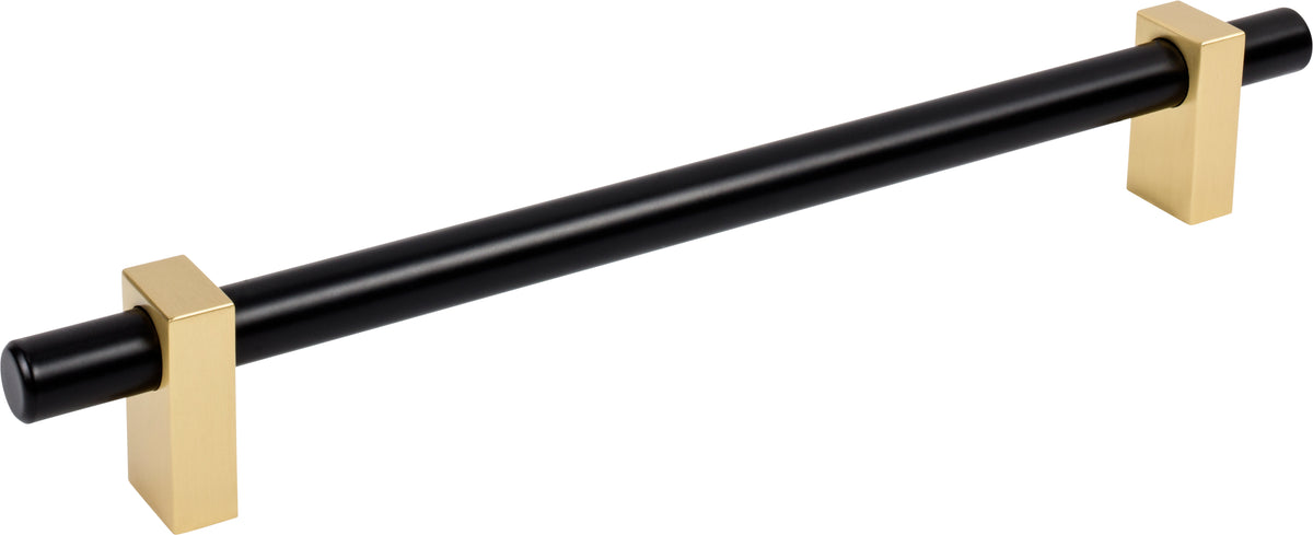 Jeffrey Alexander Larkin 2 Handle in Matte Black w/Brushed Gold, 12" Appliance Handle