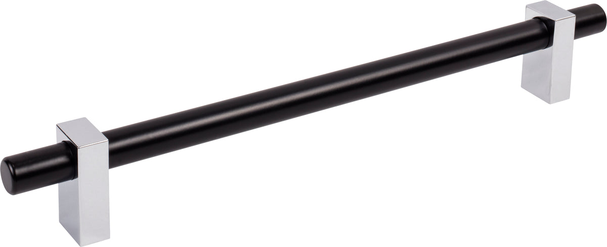 Jeffrey Alexander Larkin 2 Handle in Matte Black w/Polished Chrome, 12" Appliance Handle