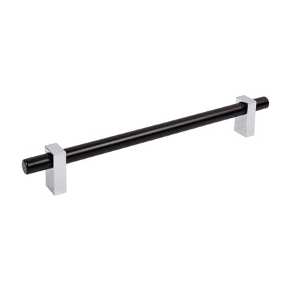 Jeffrey Alexander Larkin 2 Handle in Matte Black w/Polished Chrome, 12" Appliance Handle