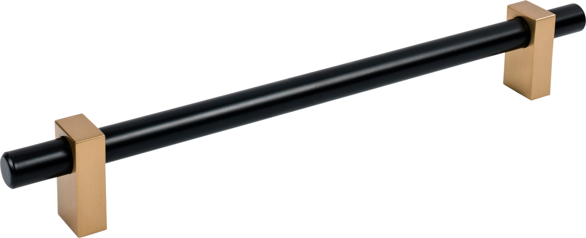 Jeffrey Alexander Larkin 2 Handle in Matte Black w/Satin Bronze, 12" Appliance Handle
