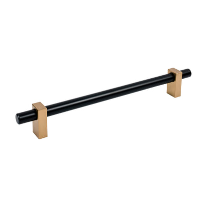 Jeffrey Alexander Larkin 2 Handle in Matte Black w/Satin Bronze, 12" Appliance Handle
