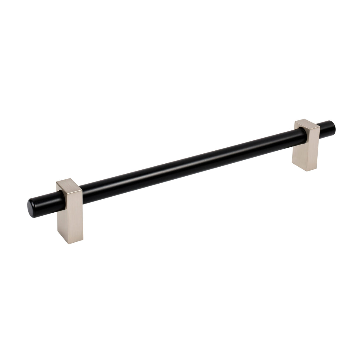 Jeffrey Alexander Larkin 2 Handle in Matte Black w/Satin Nickel, 12" Appliance Handle