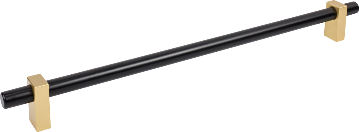 Jeffrey Alexander Larkin 2 Handle in Matte Black w/Brushed Gold, 18" Appliance Handle