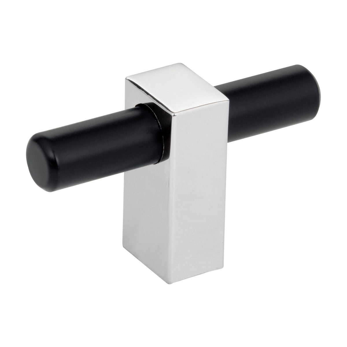 Jeffrey Alexander Larkin 2 Handle in Matte Black w/Polished Chrome, Knob