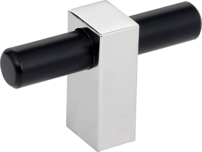 Jeffrey Alexander Larkin 2 Handle in Matte Black w/Polished Chrome, Knob
