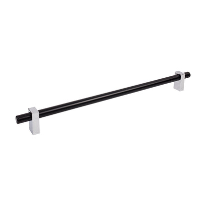 Jeffrey Alexander Larkin 2 Handle in Matte Black w/Polished Chrome, 18" Appliance Handle