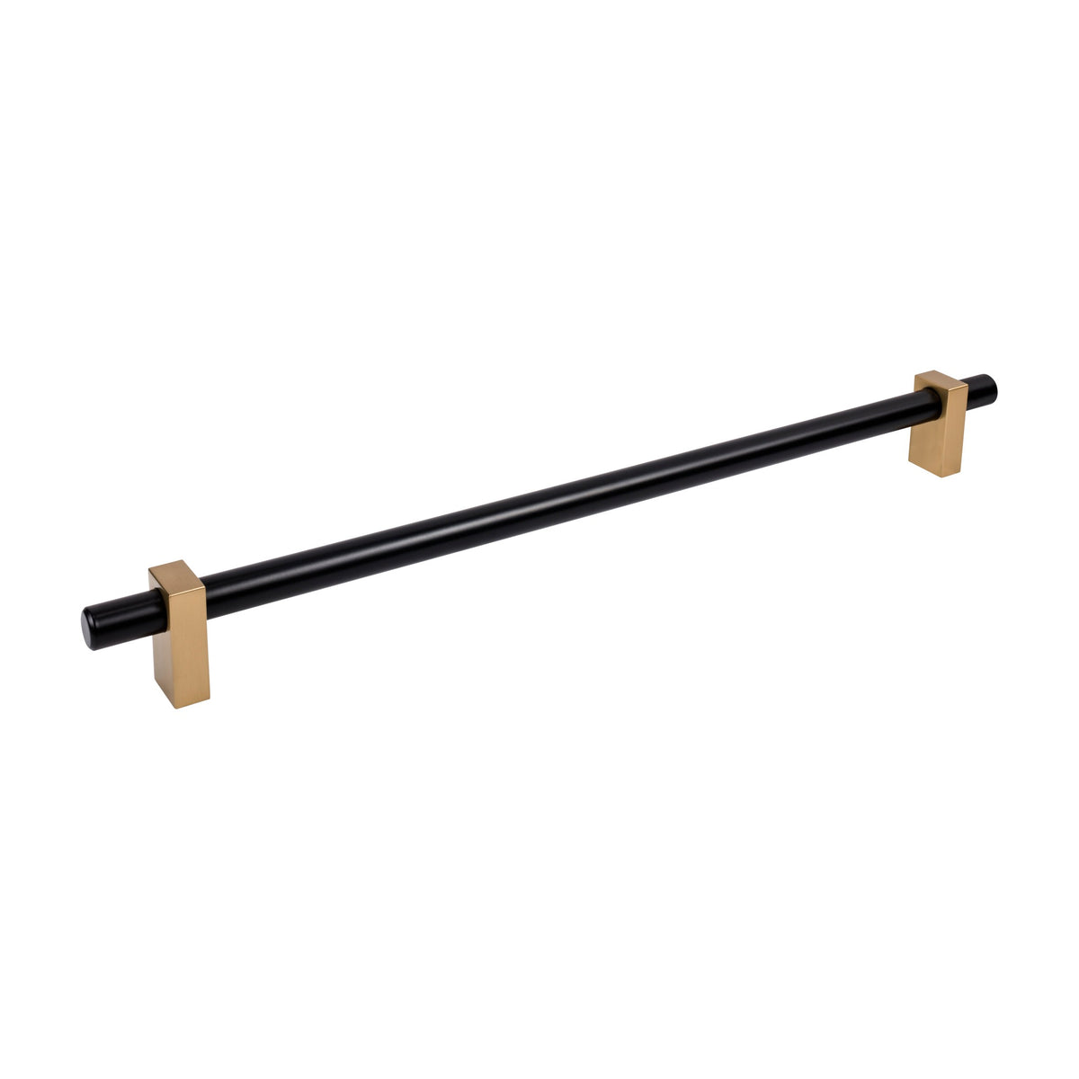 Jeffrey Alexander Larkin 2 Handle in Matte Black w/Satin Bronze, 18" Appliance Handle