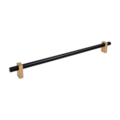 Jeffrey Alexander Larkin 2 Handle in Matte Black w/Satin Bronze, 18" Appliance Handle