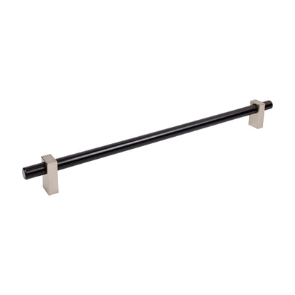 Jeffrey Alexander Larkin 2 Handle in Matte Black w/Satin Nickel, 18" Appliance Handle
