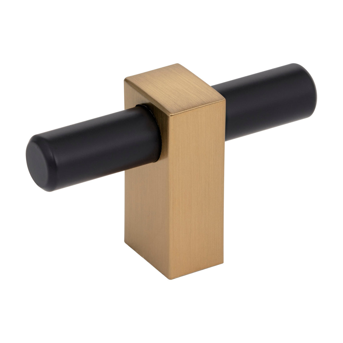 Jeffrey Alexander Larkin 2 Handle in Matte Black w/Satin Bronze, Knob