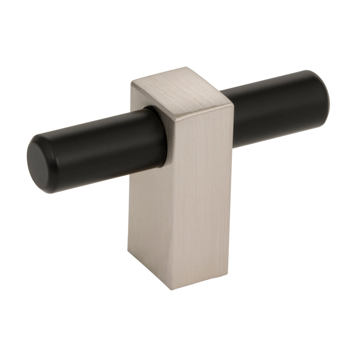 Jeffrey Alexander Larkin 2 Handle in Matte Black w/Satin Nickel, Knob