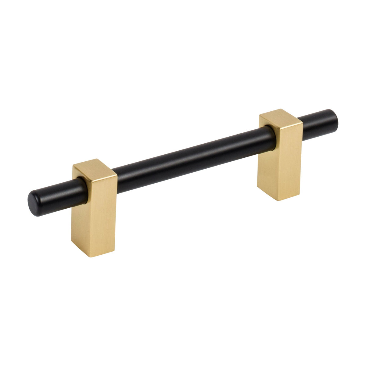Jeffrey Alexander Larkin 2 Handle in Matte Black w/Brushed Gold, 3 3/4"