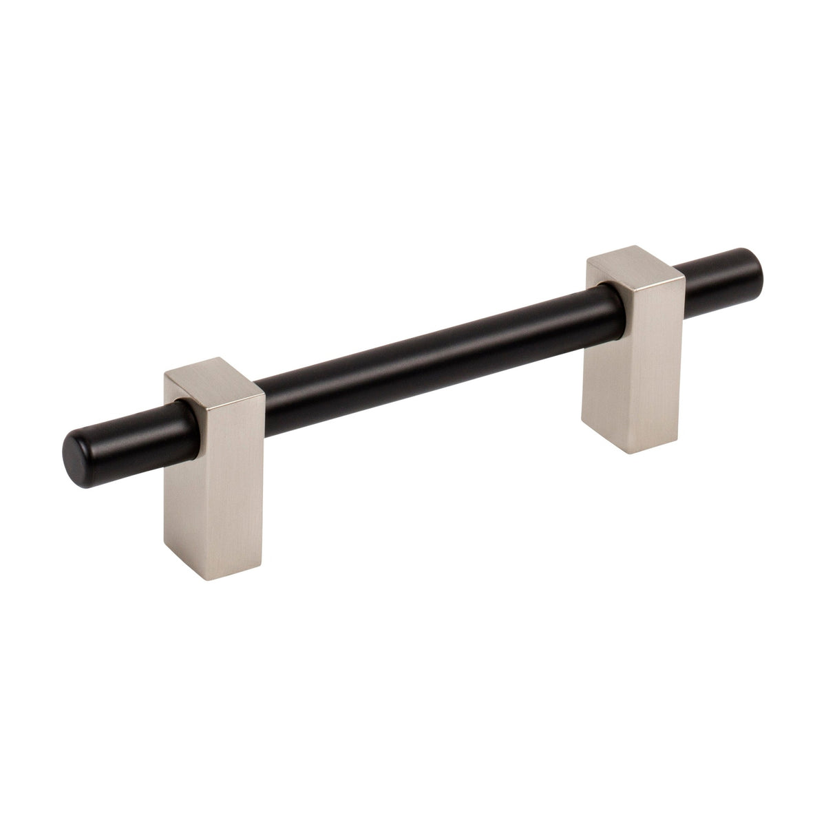 Jeffrey Alexander Larkin 2 Handle in Matte Black w/Satin Nickel, 3 3/4"