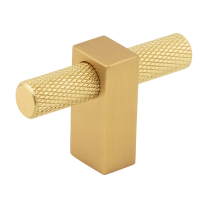 Jeffrey Alexander Larkin 3 Handle in Brushed Gold, Knob