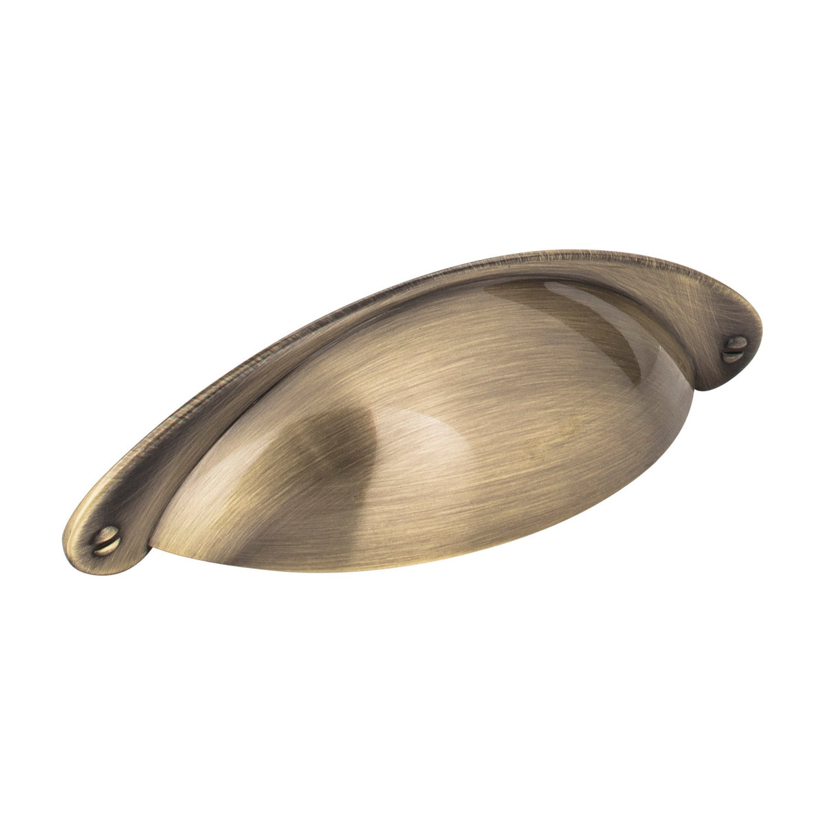 Jeffrey Alexander Lyon Handle in Brushed Antique Brass, 3" Cup