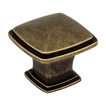 Jeffrey Alexander Milan 1 Handle in Distressed Antique Brass, Knob