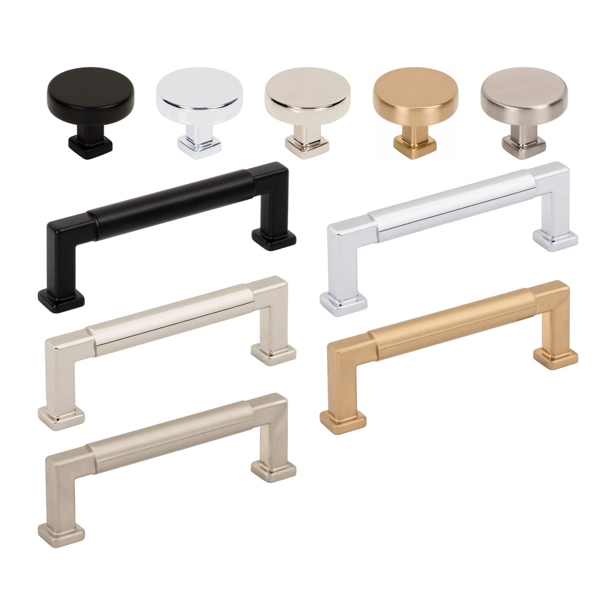 Jeffrey Alexander Ogden Handle knob and pull in all 5 finishes