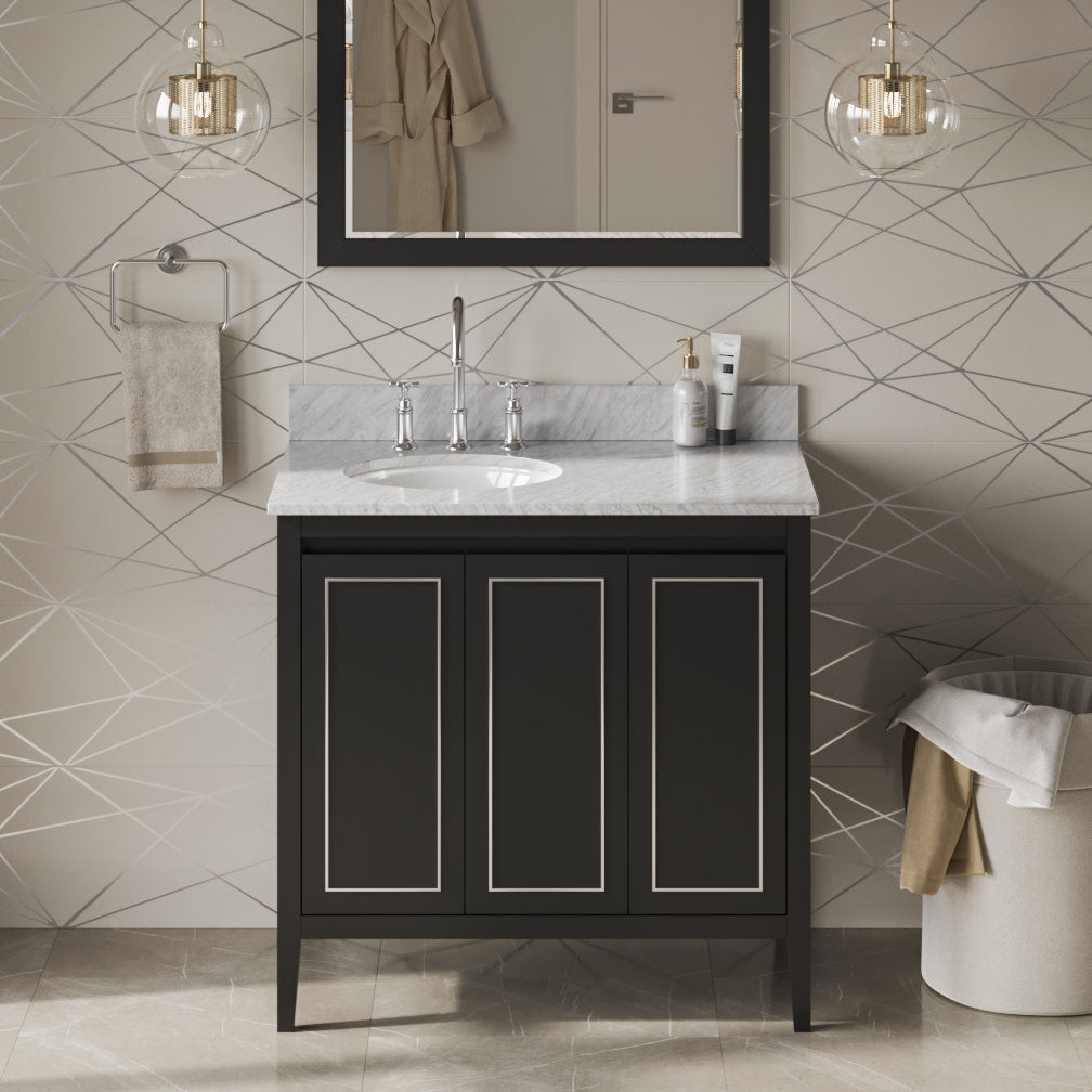 Jeffrey Alexander Percival 36" Left Offset Bowl Freestanding Bathroom Vanity, alternate view