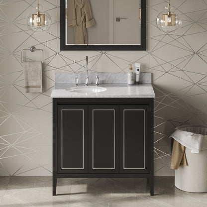 Jeffrey Alexander Percival 36" Left Offset Bowl Freestanding Bathroom Vanity, alternate view