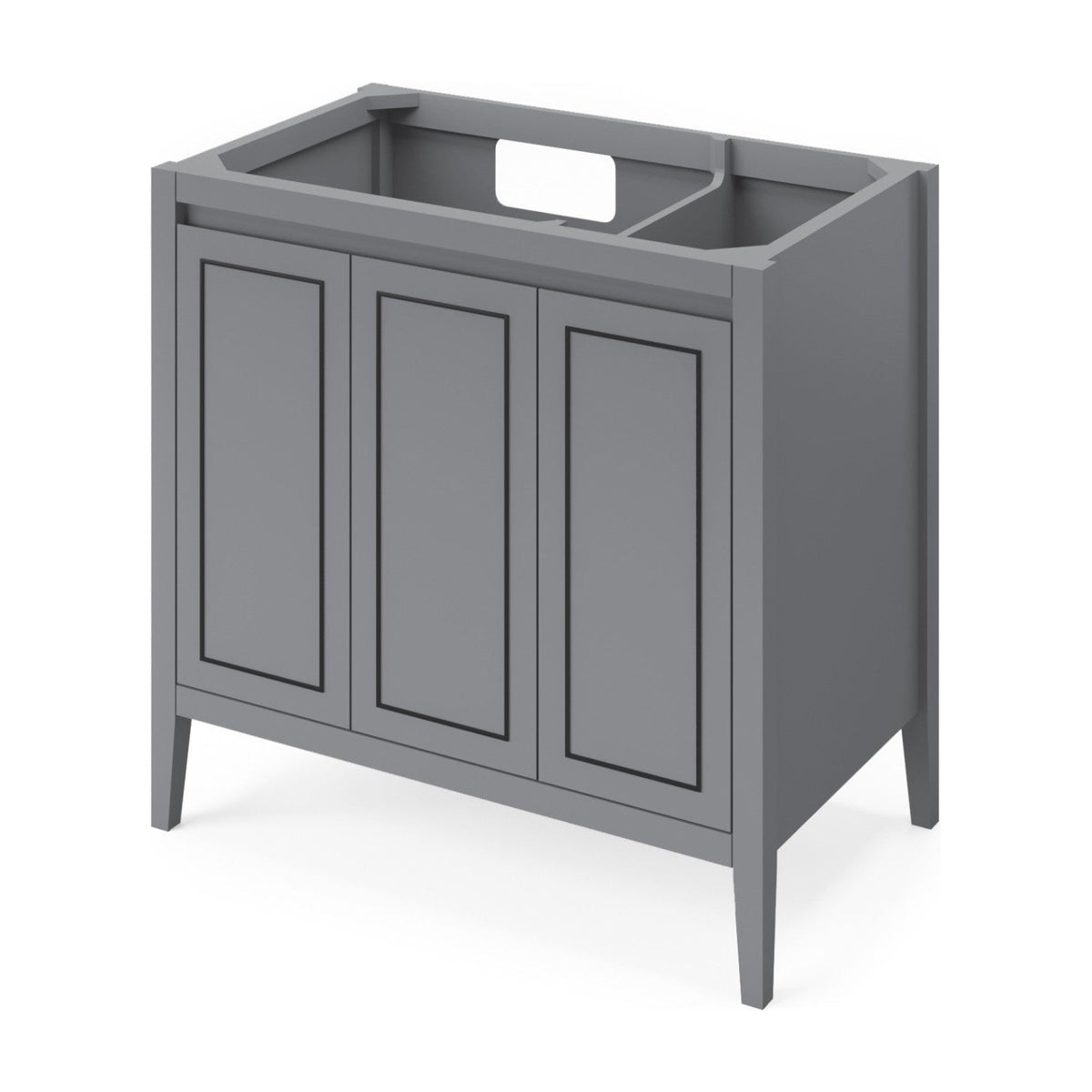 Jeffrey Alexander Percival 36" Left Offset Bowl Freestanding Bathroom Vanity, Grey
