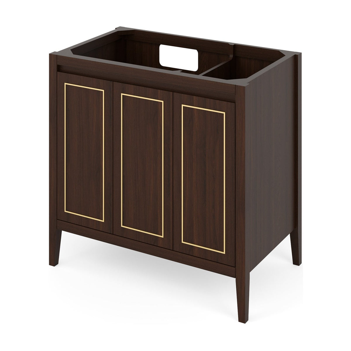 Jeffrey Alexander Percival 36" Left Offset Bowl Freestanding Bathroom Vanity, Dark Walnut