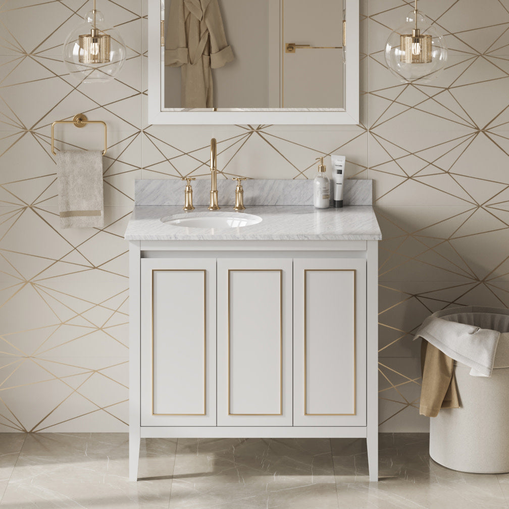 Jeffrey Alexander Percival 36" Left Offset Bowl Freestanding Bathroom Vanity, alternate view