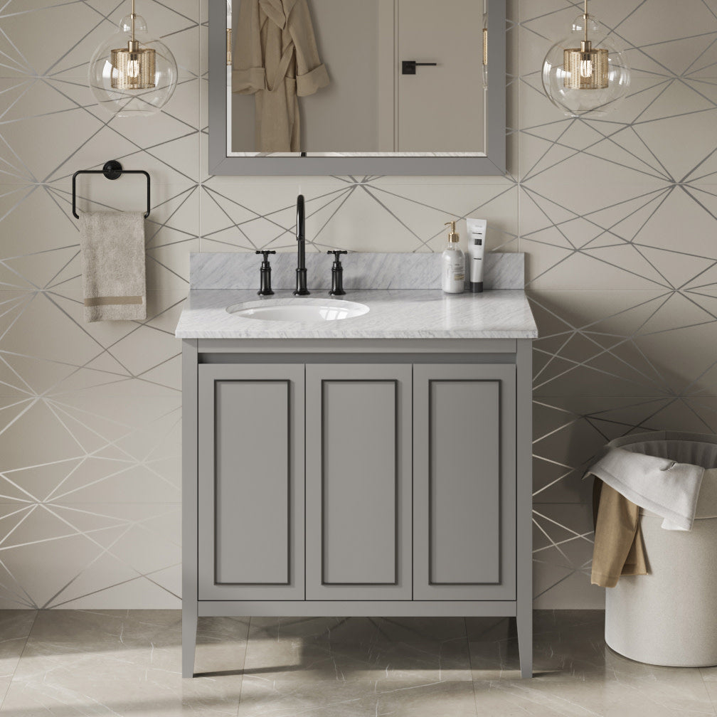 Jeffrey Alexander Percival 36" Left Offset Bowl Freestanding Bathroom Vanity, alternate view