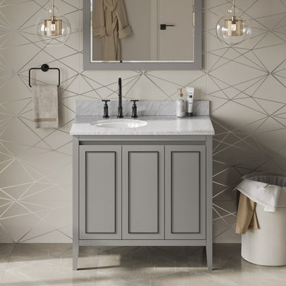 Jeffrey Alexander Percival 36" Left Offset Bowl Freestanding Bathroom Vanity, alternate view