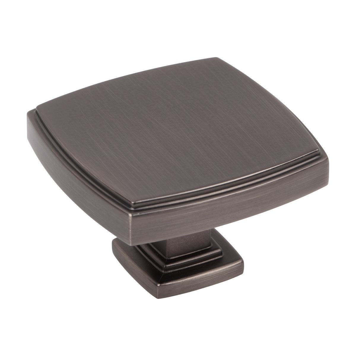 Jeffrey Alexander Renzo Handle in Brushed Pewter, 1 3/4" Square Knob