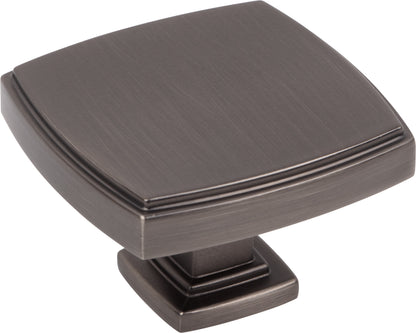Jeffrey Alexander Renzo Handle in Brushed Pewter, 1 3/4" Square Knob