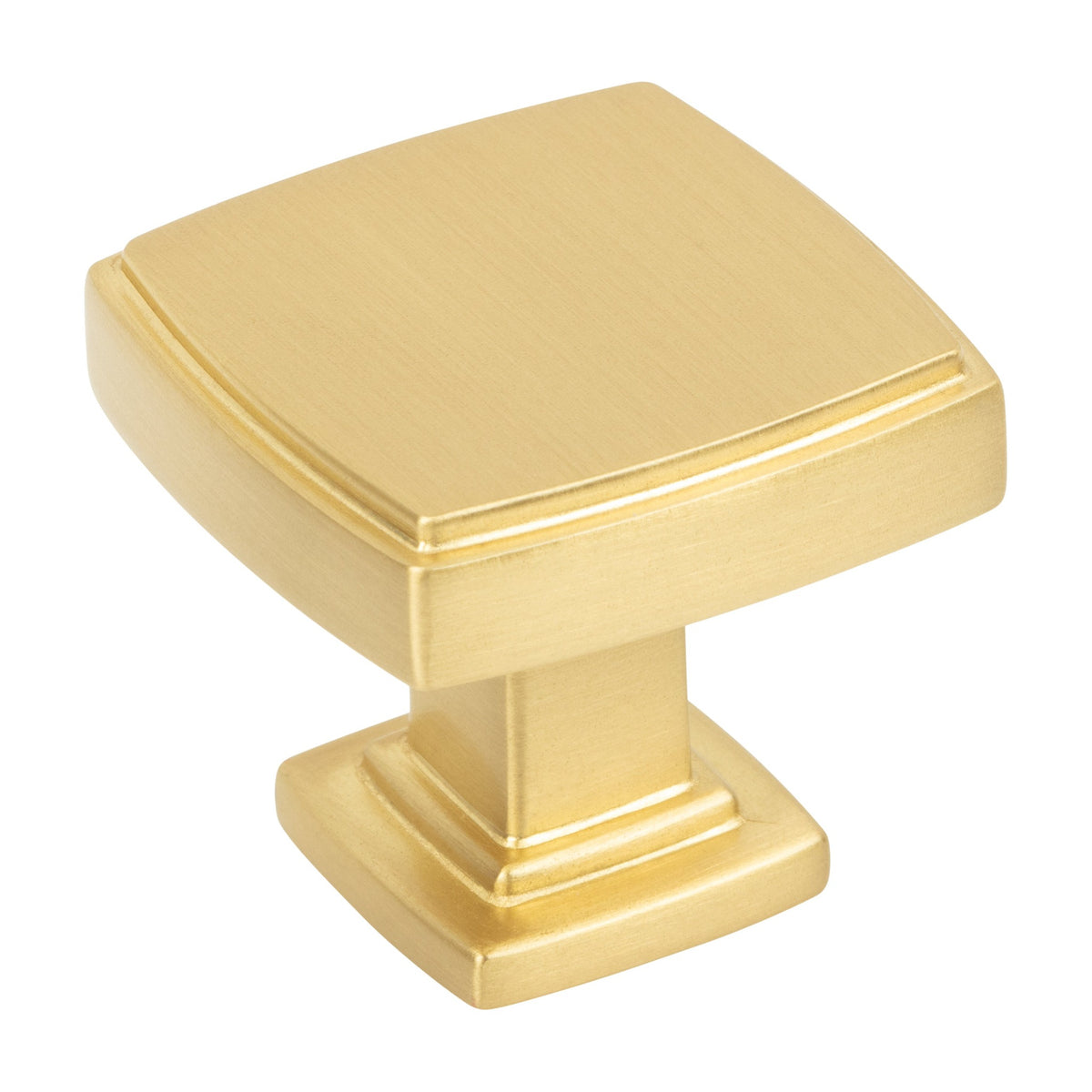 Jeffrey Alexander Renzo Handle in Brushed Gold, 1 1/4" Square Knob