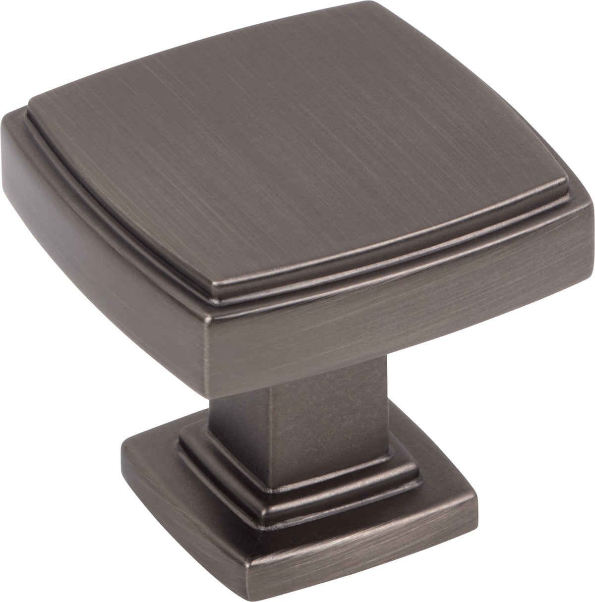 Jeffrey Alexander Renzo Handle in Brushed Pewter, 1 1/4" Square Knob