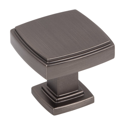 Jeffrey Alexander Renzo Handle in Brushed Pewter, 1 1/4" Square Knob