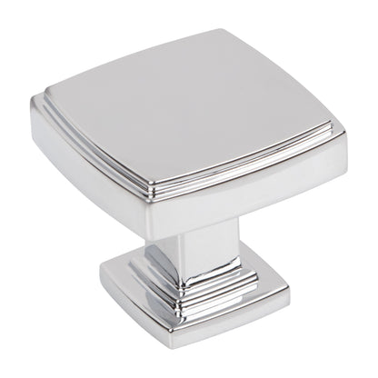 Jeffrey Alexander Renzo Handle in Polished Chrome, 1 1/4" Square Knob