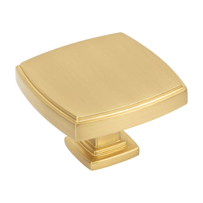 Jeffrey Alexander Renzo Handle in Brushed Gold, 1 3/4" Square Knob