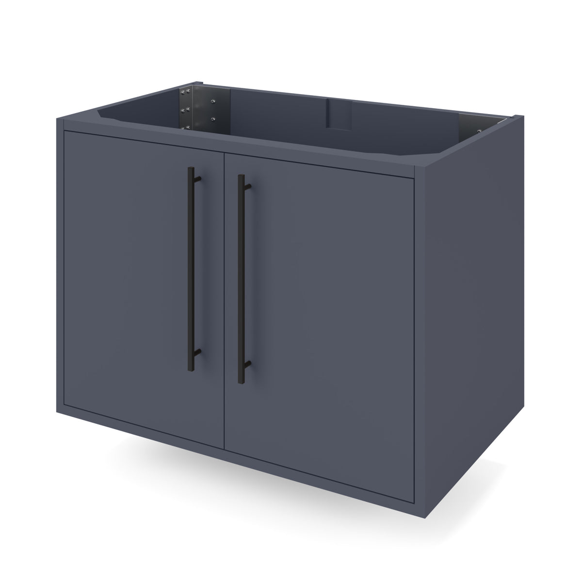 Jeffrey Alexander Tempest 30" Single Bowl Wall Mounted Bathroom Vanity, Blue Steel