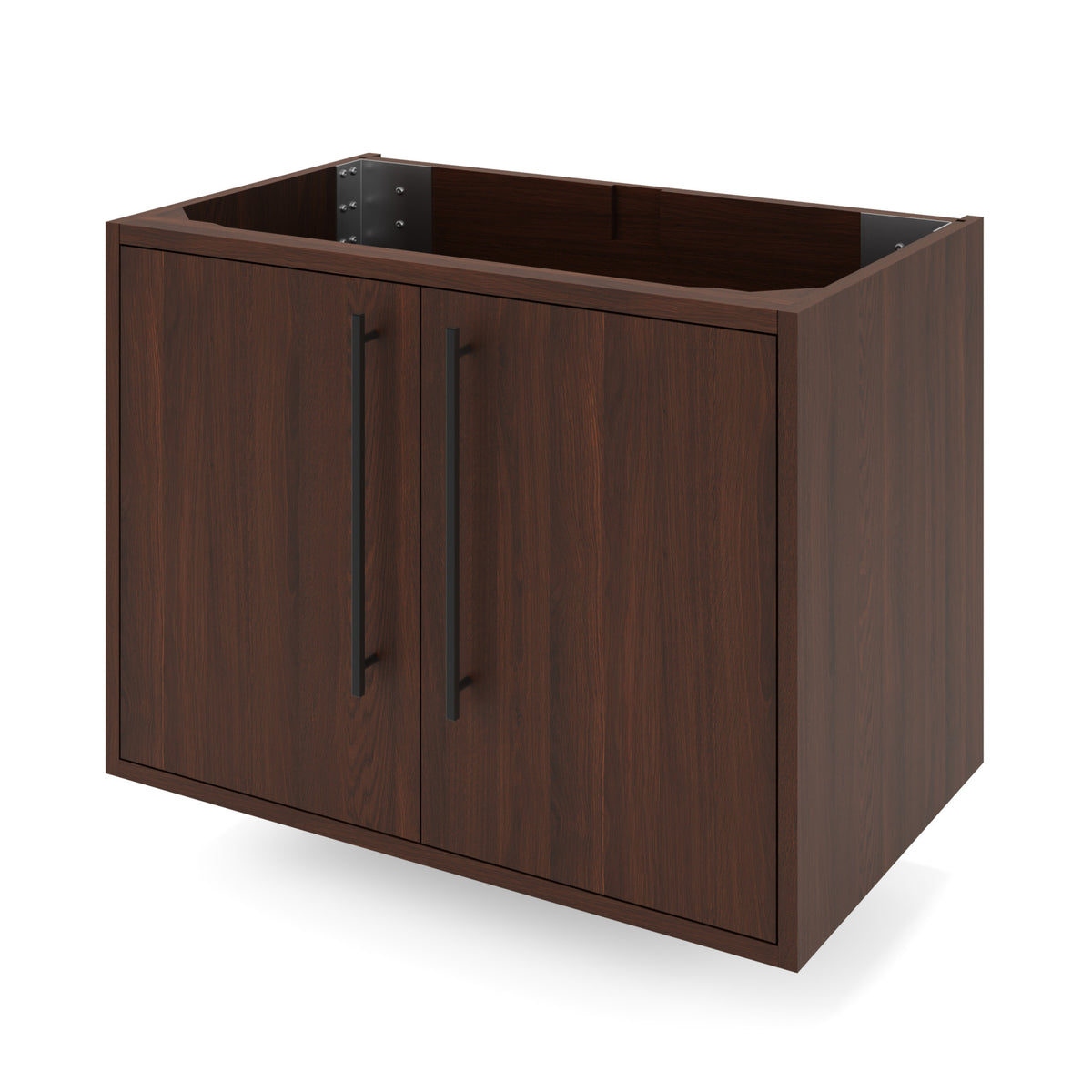 Jeffrey Alexander Tempest 30" Single Bowl Wall Mounted Bathroom Vanity, Dark Walnut