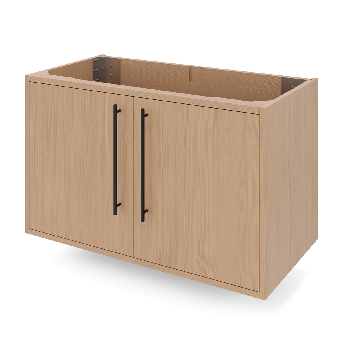 Jeffrey Alexander Tempest 36" Single Bowl Wall Mounted Bathroom Vanity, Natural Oak