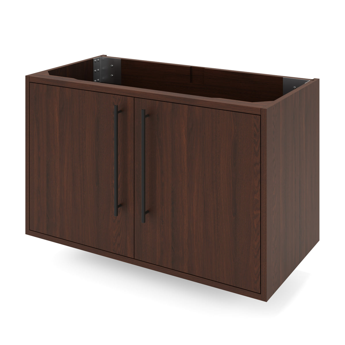 Jeffrey Alexander Tempest 36" Single Bowl Wall Mounted Bathroom Vanity, Dark Walnut