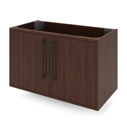Jeffrey Alexander Tempest 36" Single Bowl Wall Mounted Bathroom Vanity, Dark Walnut