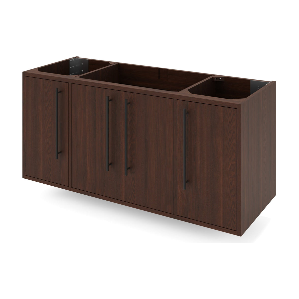 Jeffrey Alexander Tempest 48" Single Bowl Wall Mounted Bathroom Vanity, Dark Walnut